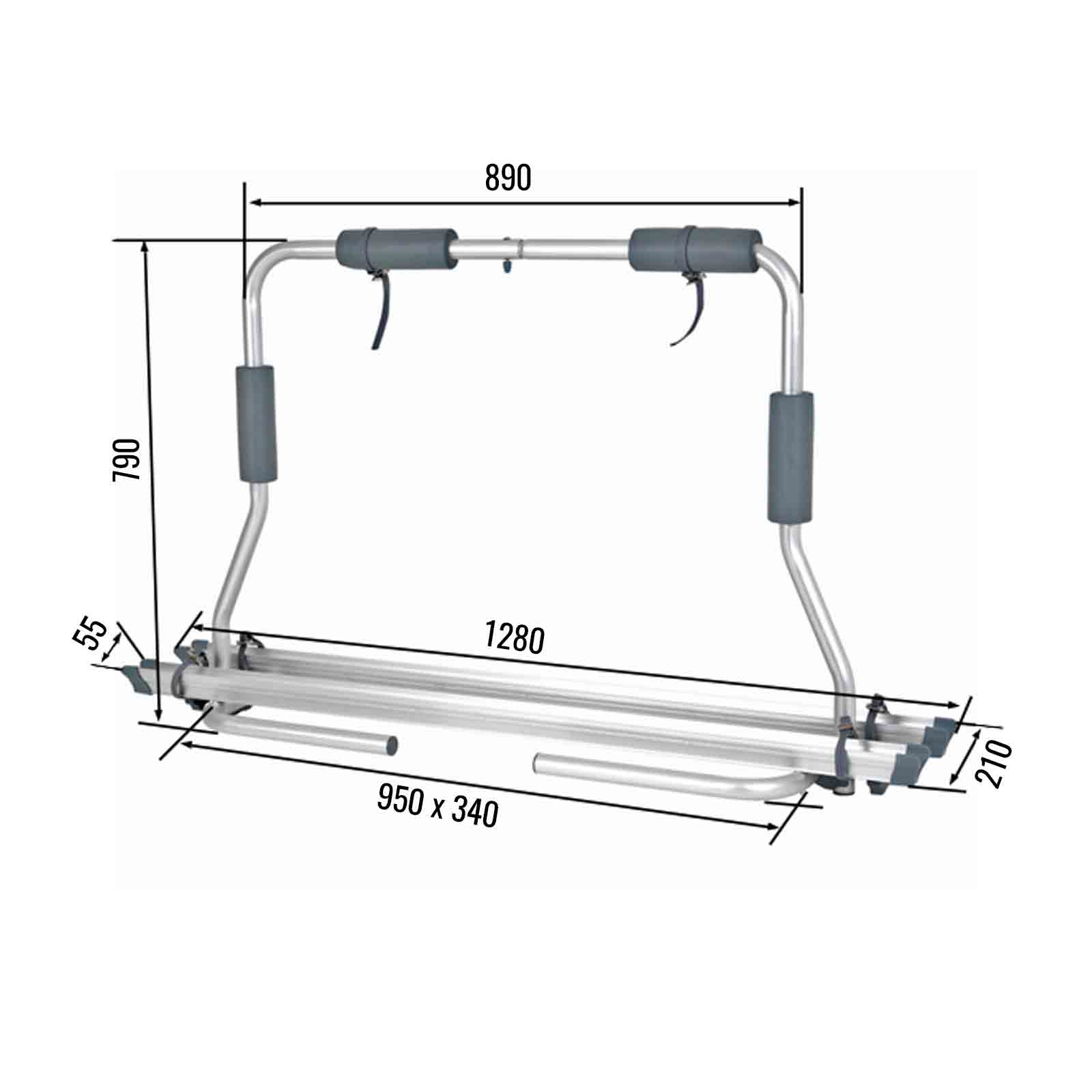 deichsel fahrradträger front plus 2 fahrräder klappbar 50 kg