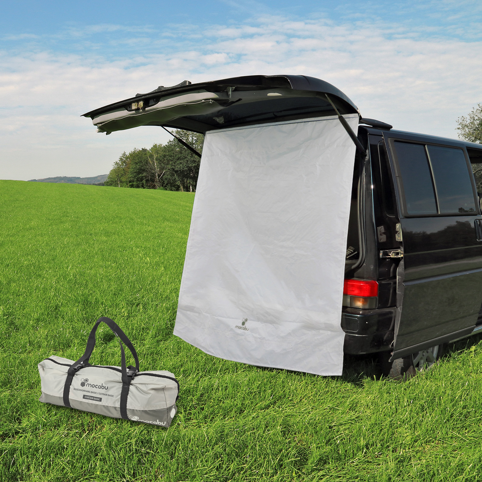 Duschvorhang für Heckzelte - passend für fast alle Campingbusse & Vans